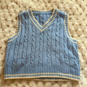 blue sweater vest